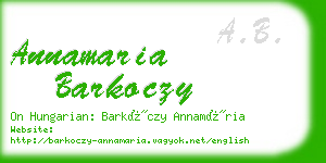 annamaria barkoczy business card